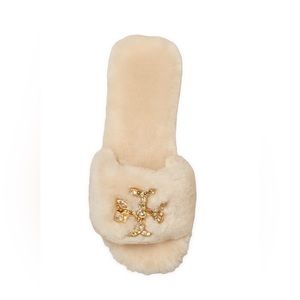 Tory Burch Jeweled Shearling Slide